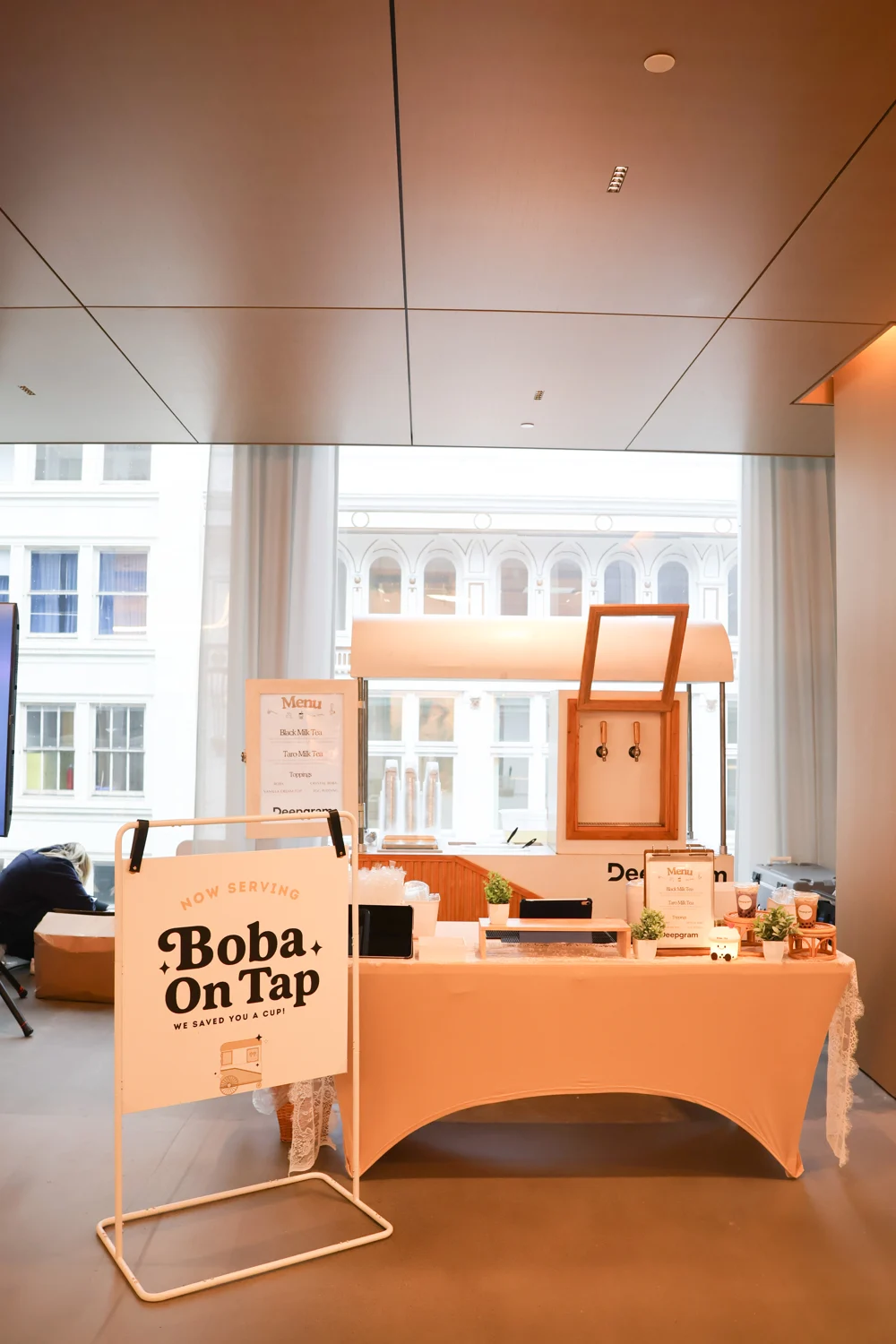 Full service Boba On Tap cart, staffed