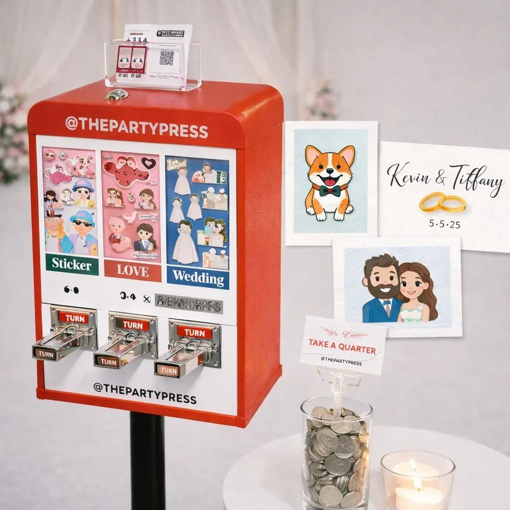 Coin-operated custom sticker vending machine